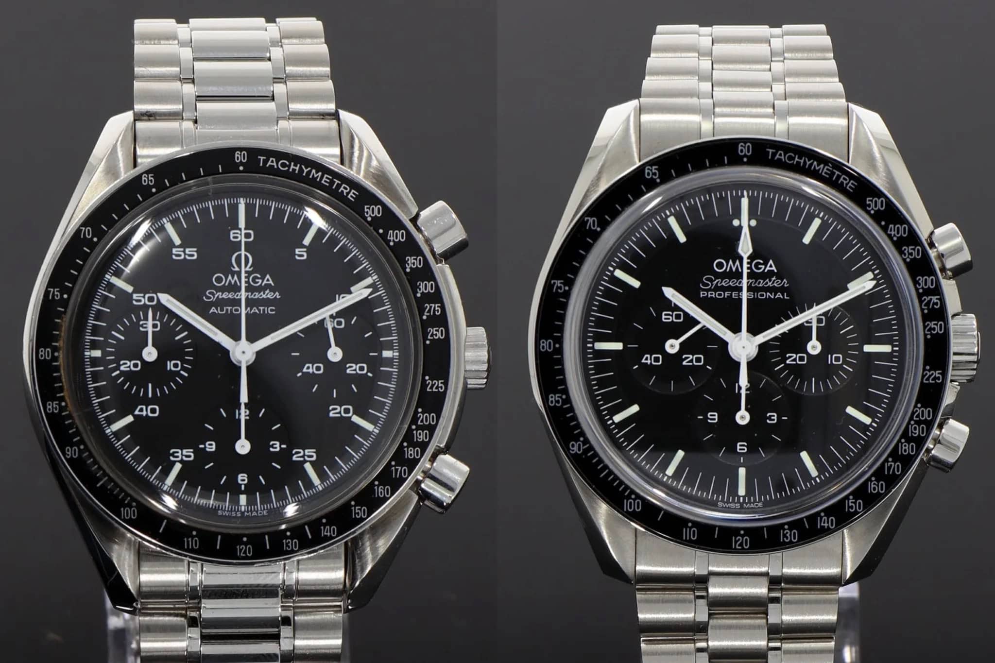 Omega Speedmaster Reduced vs Speedmaster Professional comparison